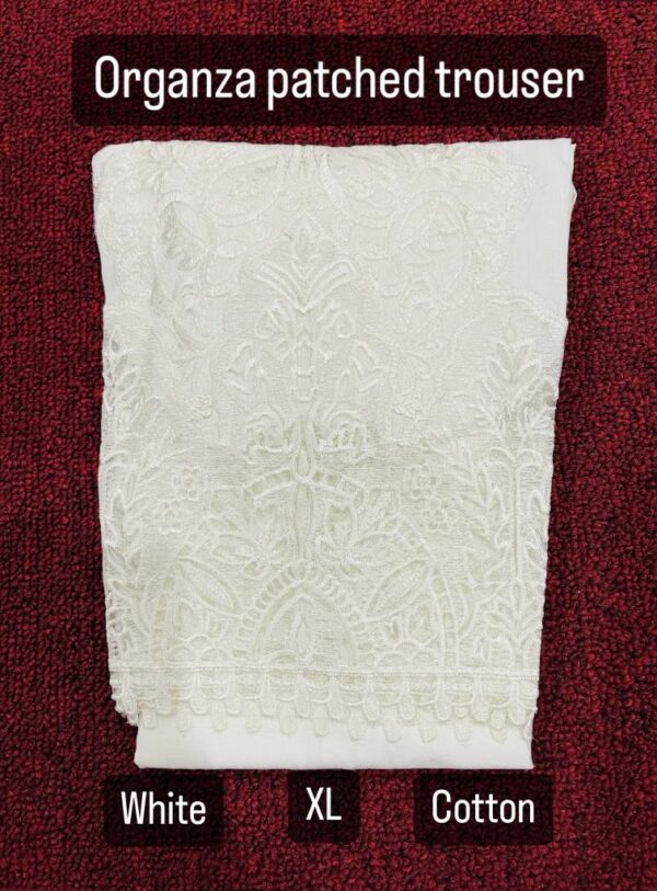 White Embroidered Trousers - Image 3