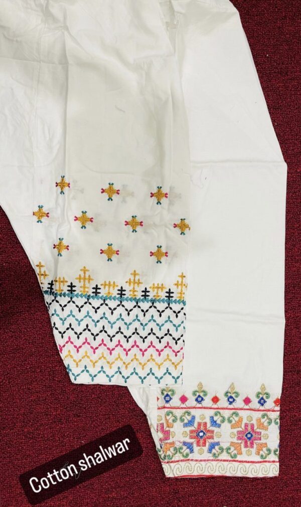 Cotton Multi-Thread Embroidery Shalwar