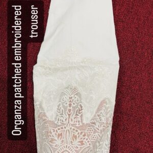White Embroidered Trousers