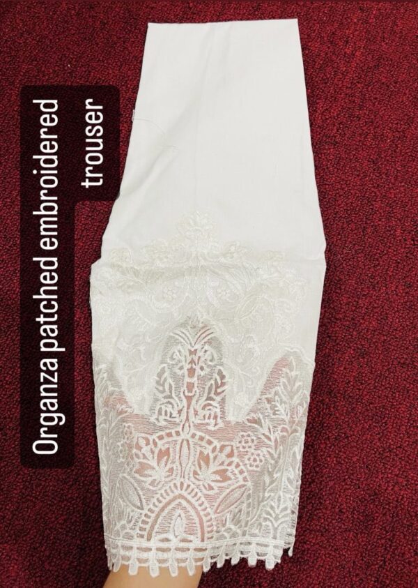 White Embroidered Trousers