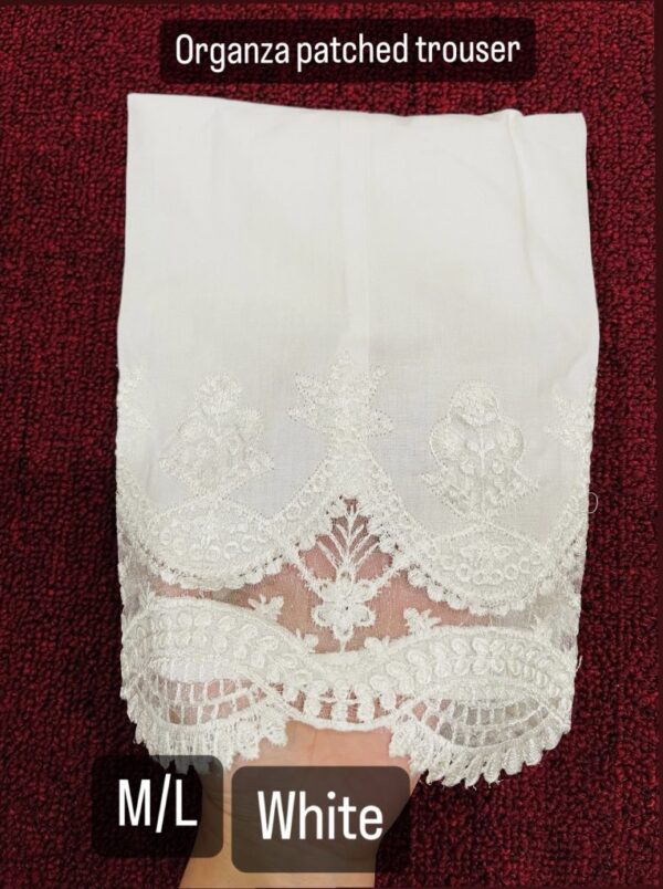 White Embroidered Trousers - Image 2