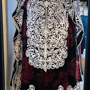 Black Floral Paisley Kaftan