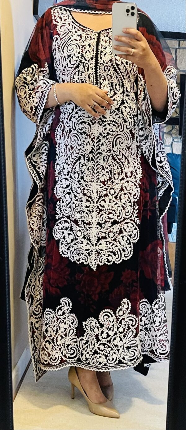 Black Floral Paisley Kaftan