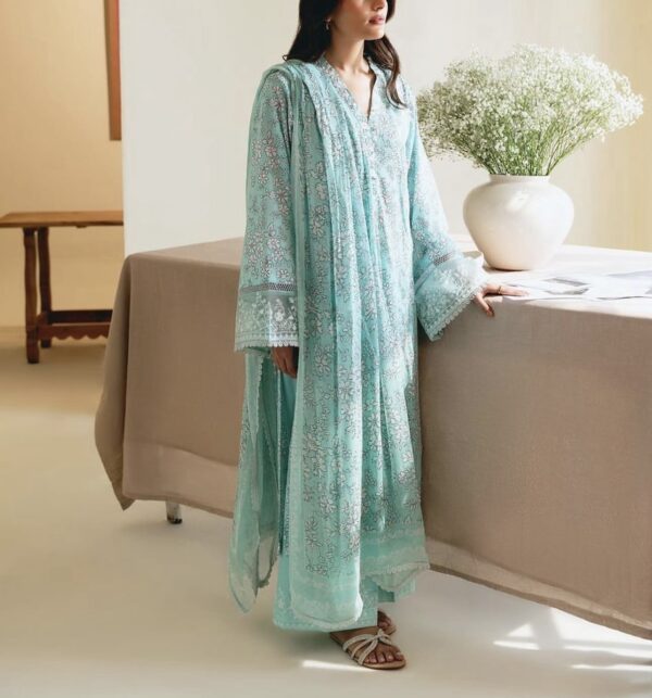 AghaNoor Lawn Dress – Mint
