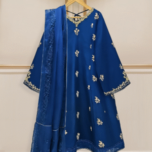 Aghanoor Pure Korean Silk Embroidered Suit
