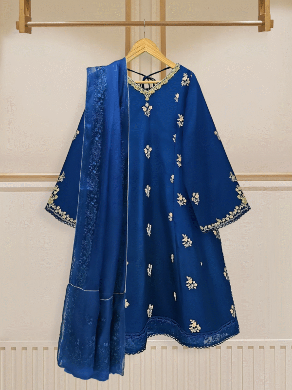 Aghanoor Pure Korean Silk Embroidered Suit